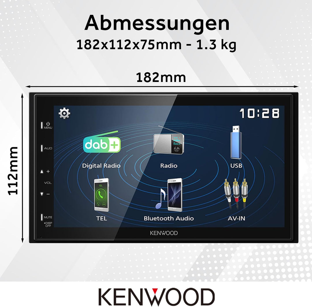 Kenwood DMX129DAB - 17,3 cm (6,8") Digital Media AV-Receiver mit Quick Boot & Android USB-Mirroring