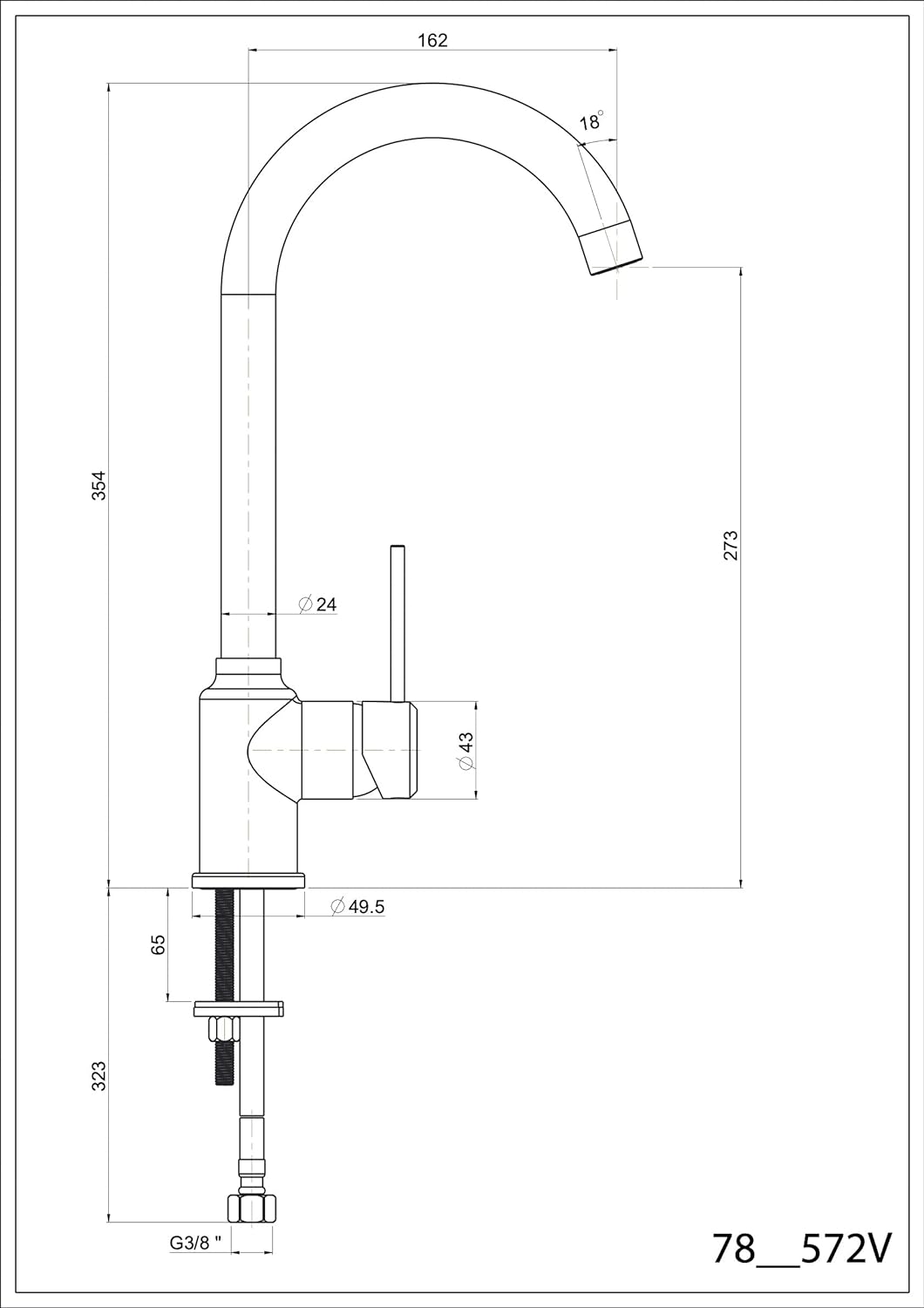 Paini 7820572VA9 Mischbatterie, Granit Hafer