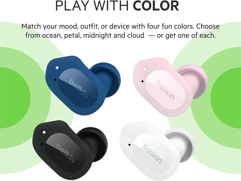 Belkin SOUNDFORM Play True Wireless In-Ear-Kopfhörer, 3 EQ-Voreinstellungen, schweiss-, spritzwasser