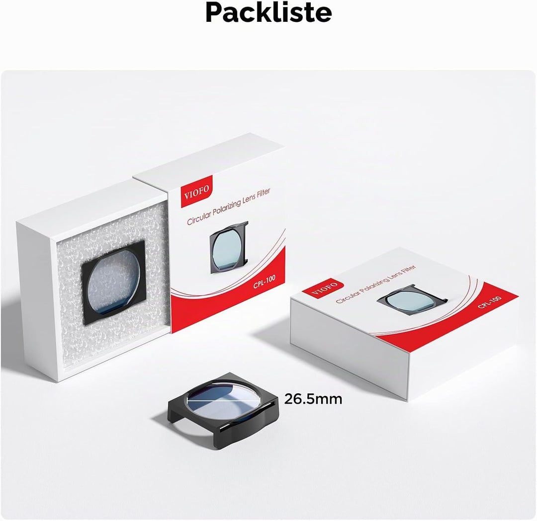 VIOFO CPL Zirkular-Polarisationsfilter für A119 V3/ Mini 2 / A129 Reihe Front/Rückscheibe Auto Kamer