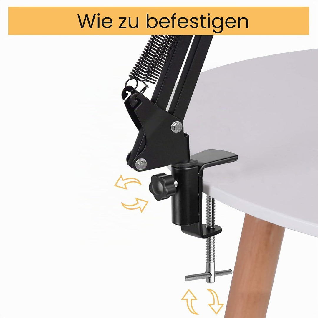 Profi Studio Kondensator Mikrofon Set, Micro mit Arm Ständer Filter Foam Kit USB Adapter Mikrofon Se