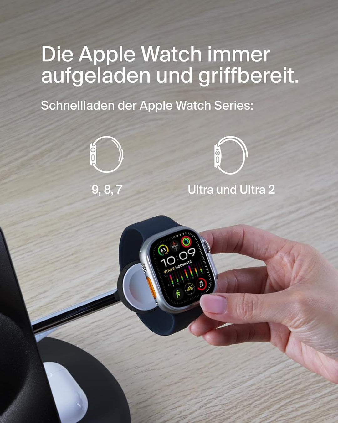 Belkin BoostCharge Pro Kabellose 3-in-1-Ladestation mit Qi2, 15W, MagSafe Kompatibel, Ladegerät Indu