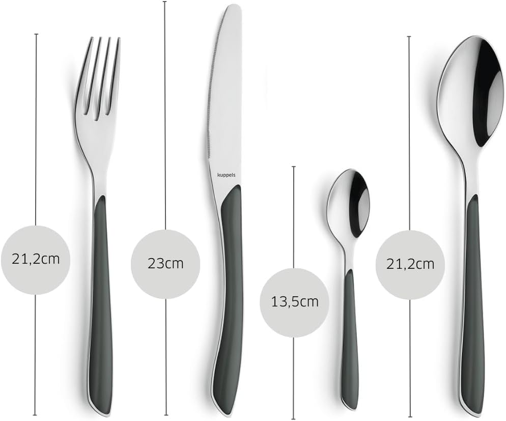 Kuppels Prisma Besteck Set für 6 Personen aus Edelstahl poliert | Besteckset 24-teilig | Hochwertige