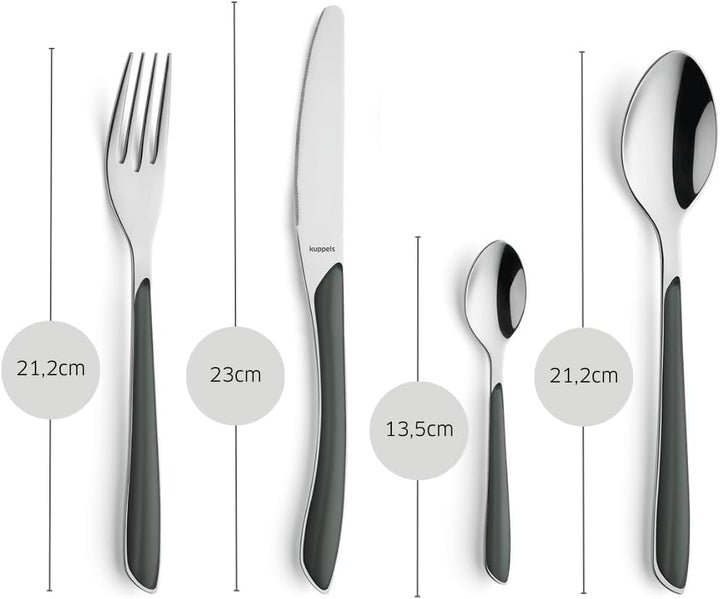 Kuppels Prisma Besteck Set für 6 Personen aus Edelstahl poliert | Besteckset 24-teilig | Hochwertige
