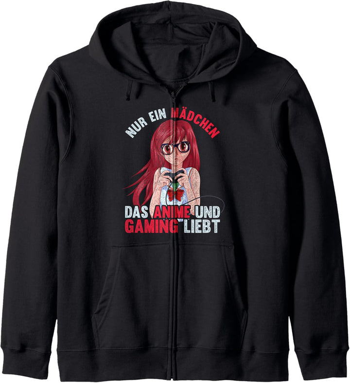 Nur ein Mädchen das Anime und Gaming liebt Gamer Anime Kapuzenjacke