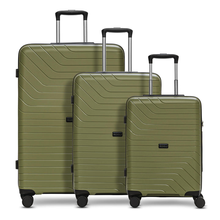 REDOLZ Hartschalen Koffer-Set 3-teilig | aus hochwertigem, leichtem Polypropylen Material | 4 Doppel