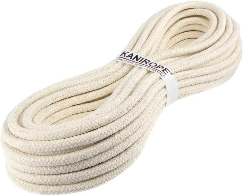 Kanirope® Baumwollseil COBRAID 10mm 20m Farbe Cremig Weiss 16-fach geflochten 20m Cremig Weiss, 20m