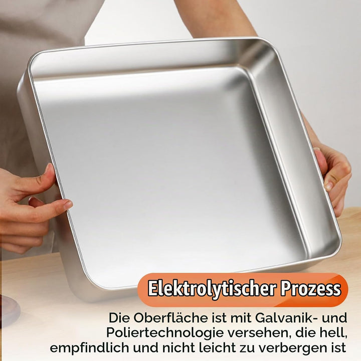 SUNOYA Brotbackform, 4er Set Edelstahl Kastenform Brot, Backform Rechteckig, Edelstahl Backform für