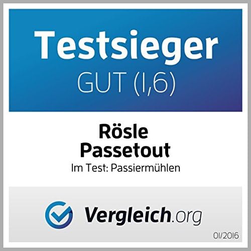RÖSLE Passetout mit Gegengriff, Passiermühle zum Passieren von Lebensmitteln, Edelstahl 18/10, spülm