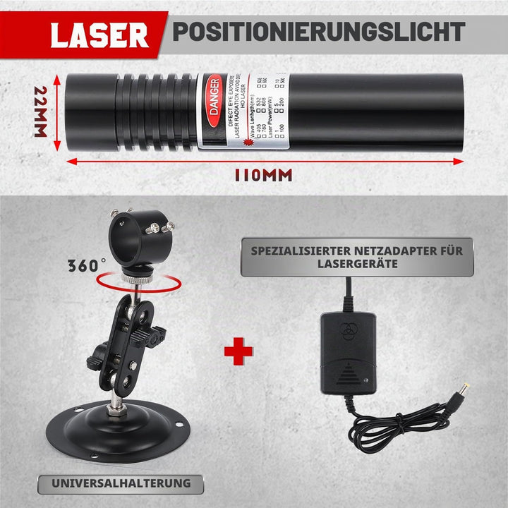 CGOLDENWALL Laser-Positionierlicht 635nm, mit Universalhalterung, Arbeitsbereich 8-10m, zur Position