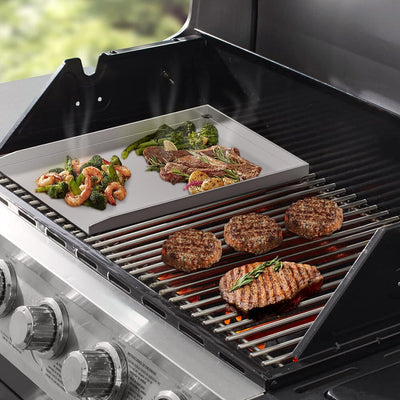 Onlyfire Edelstahl Grillplatte Plancha Kochplatte für Weber Spirit & Genesis Gas Grill Modelle 44 x