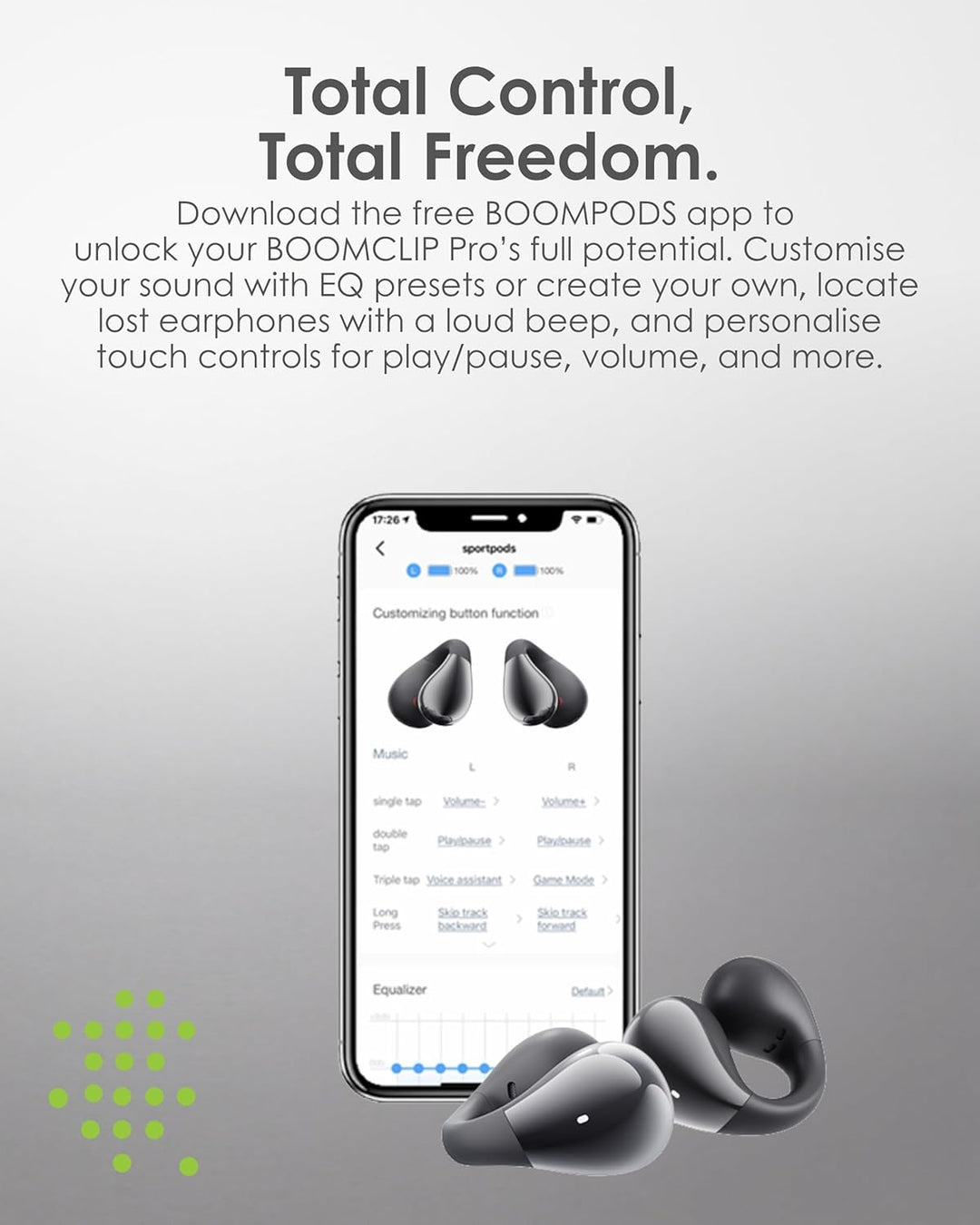 Boompods BOOMCLIP PRO - Open Ear Kopfhörer Bluetooth & Clip On Wireless Ohrclip-Ohrhörer mit 9 Std