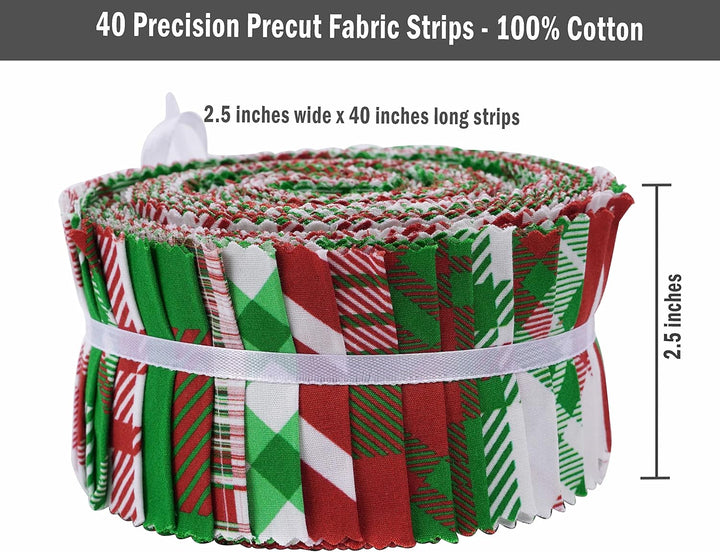 Soimoi 40 Stücke Weihnachtschecks Druck Baumwolle Vorausstehende Stoffe Für Quilting Craft Strips 2.