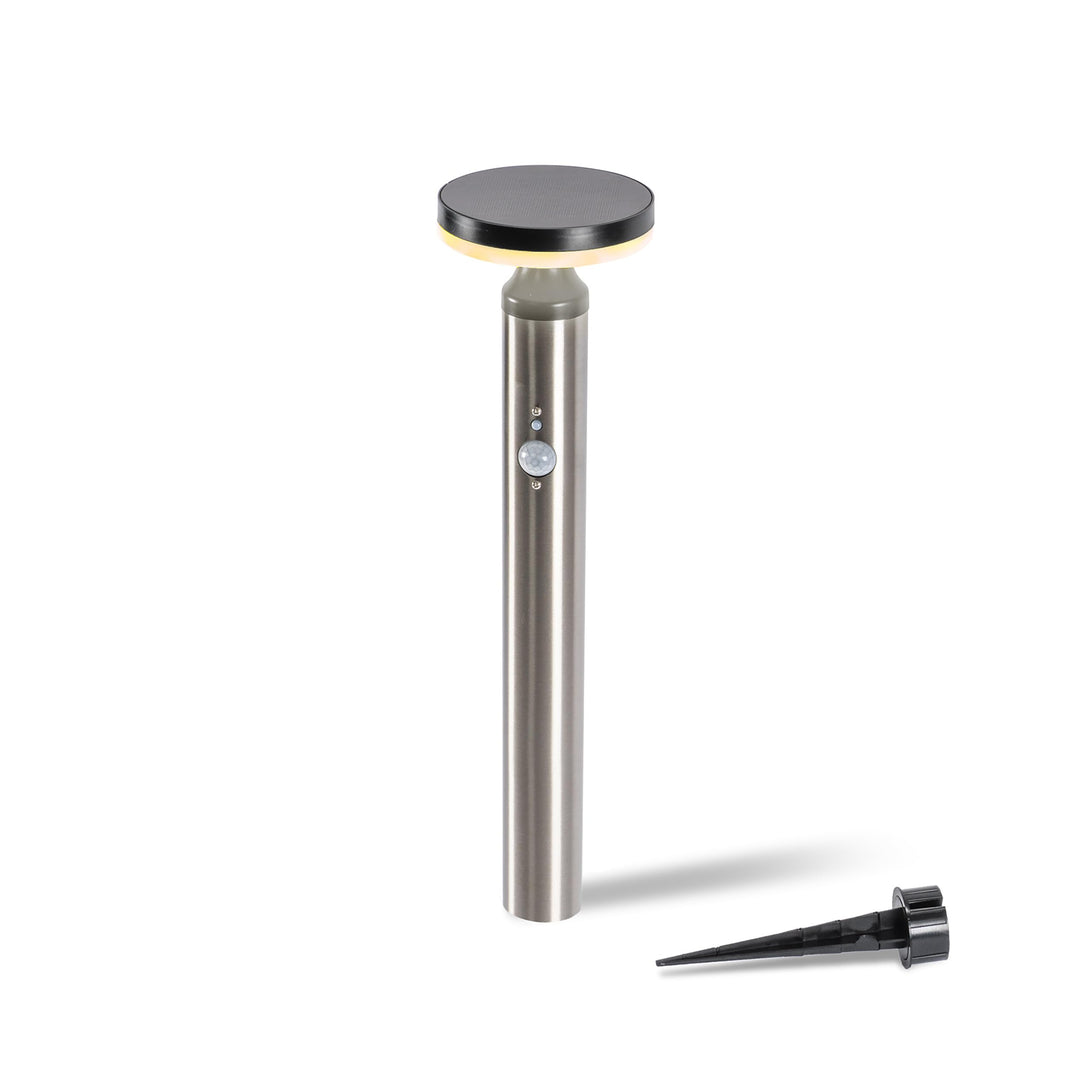 esotec Solar Gartenbeleuchtung Aussenlampe mit Bewegungsmelder Cortona, H=45cm, Edelstahl Solarleuch