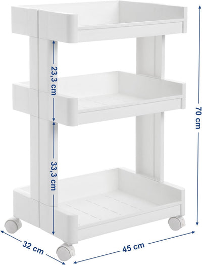 SONGMICS Rollwagen PP Allzweckwagen, für Küche Bad, Aufbewahrung Küchenwagen Küchenregal mit Rollen