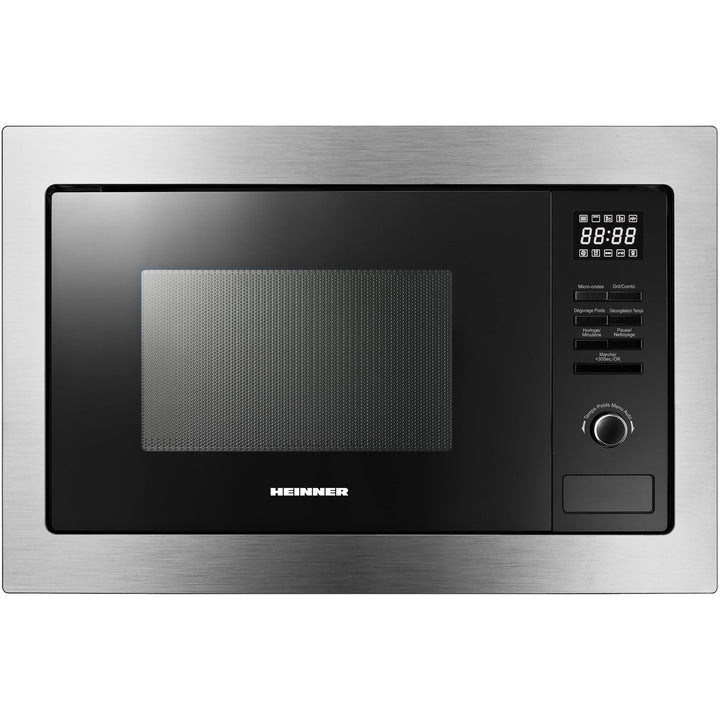 HEINNER HMW-MDBI25GDIX Einbau-Mikrowellenofen mit Digitalsteuerung und 1000W Grill (Edelstahl) – Ink