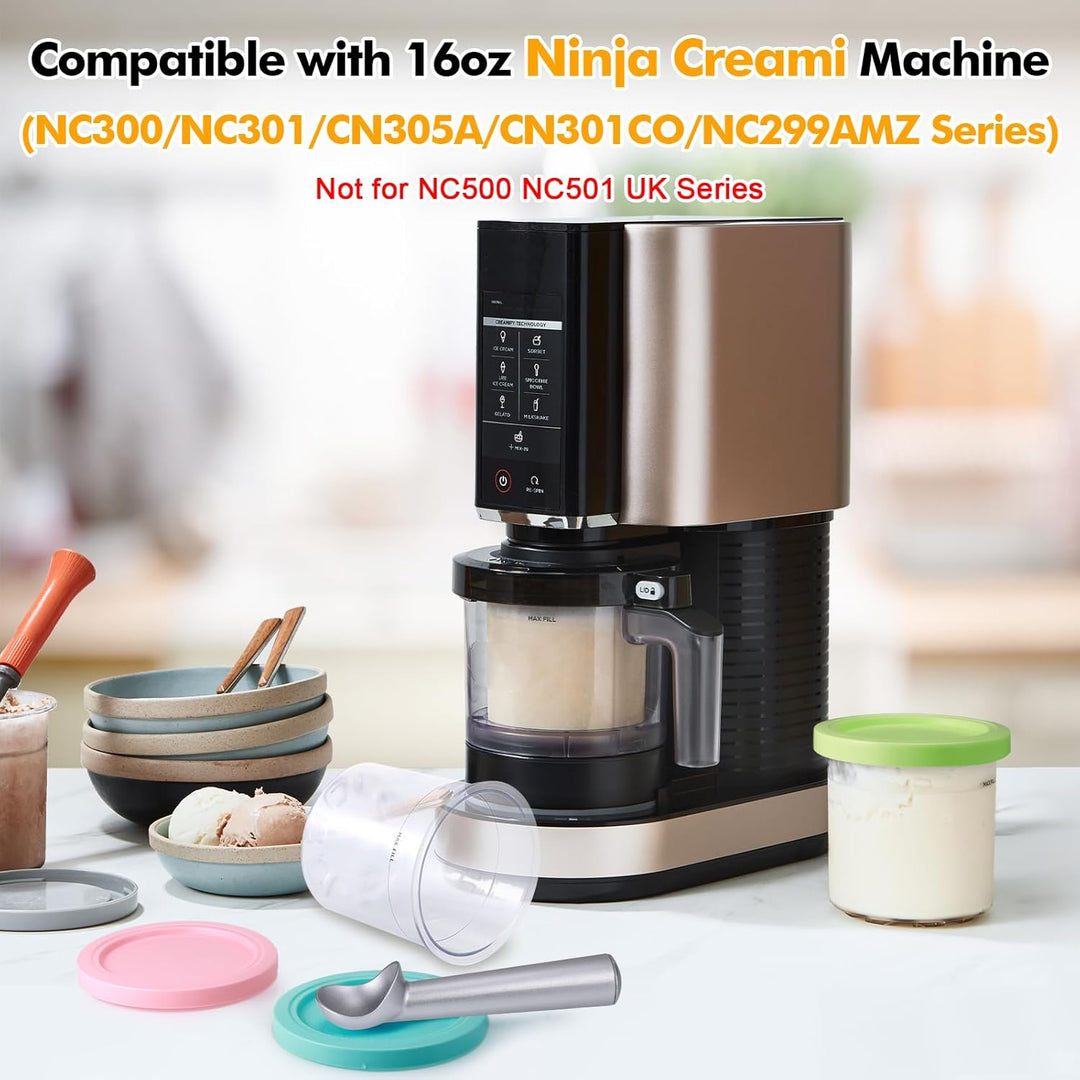 4er Set Creami Behälter für die Ninja Creami Eismaschine - Kompatibel mit NC301 NC300 NC299AMZ-Serie