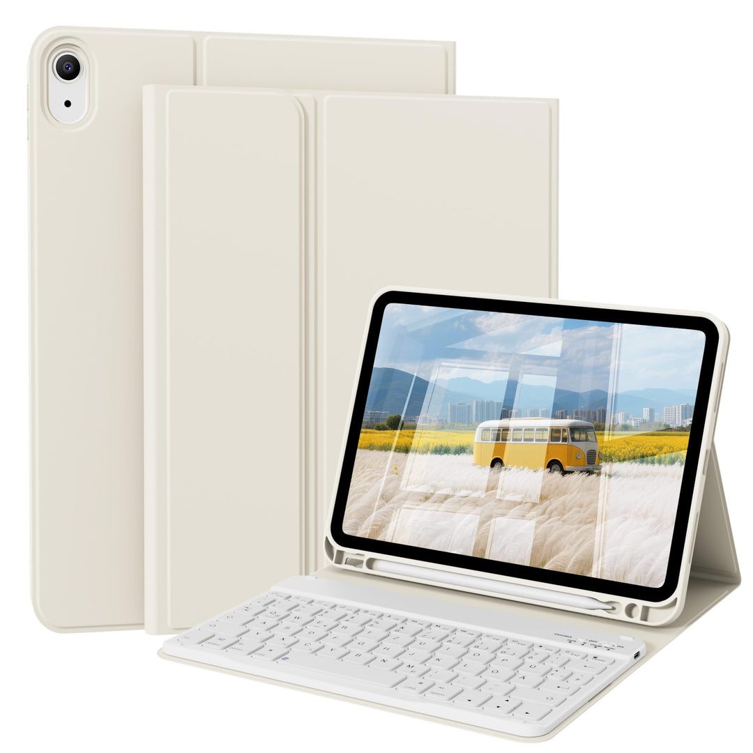 Hülle mit Tastatur für iPad A16 11. Generation 2025, für iPad 10. Generation 2022 10,9 Zoll, Bluetoo