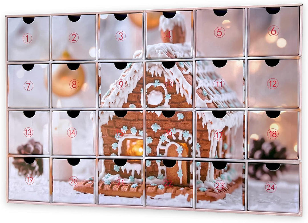 Adventskalender zum selbst Befüllen mit 24 Schubladen-Boxen, DIY-Weihnachtskalender Bastelset (Zahle