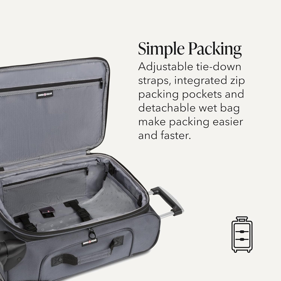 Swiss Gear Sion Softside Erweiterbares Rollgepäck, grau dunkel, 3-Piece Set (21/25/29), Sion Softsid