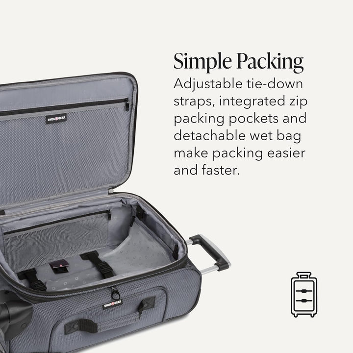 Swiss Gear Sion Softside Erweiterbares Rollgepäck, grau dunkel, 3-Piece Set (21/25/29), Sion Softsid