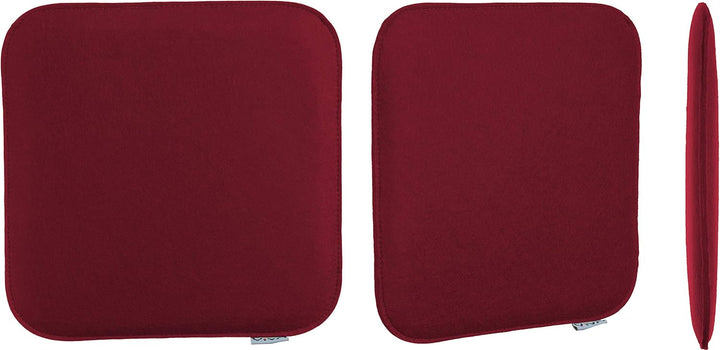 Sitzkissen Filz Eckig 4er Set 35x35x2 cm Stuhlkissen Sitzpolster Auflagen Bordeaux, 4 St&#xFC;ck (1e