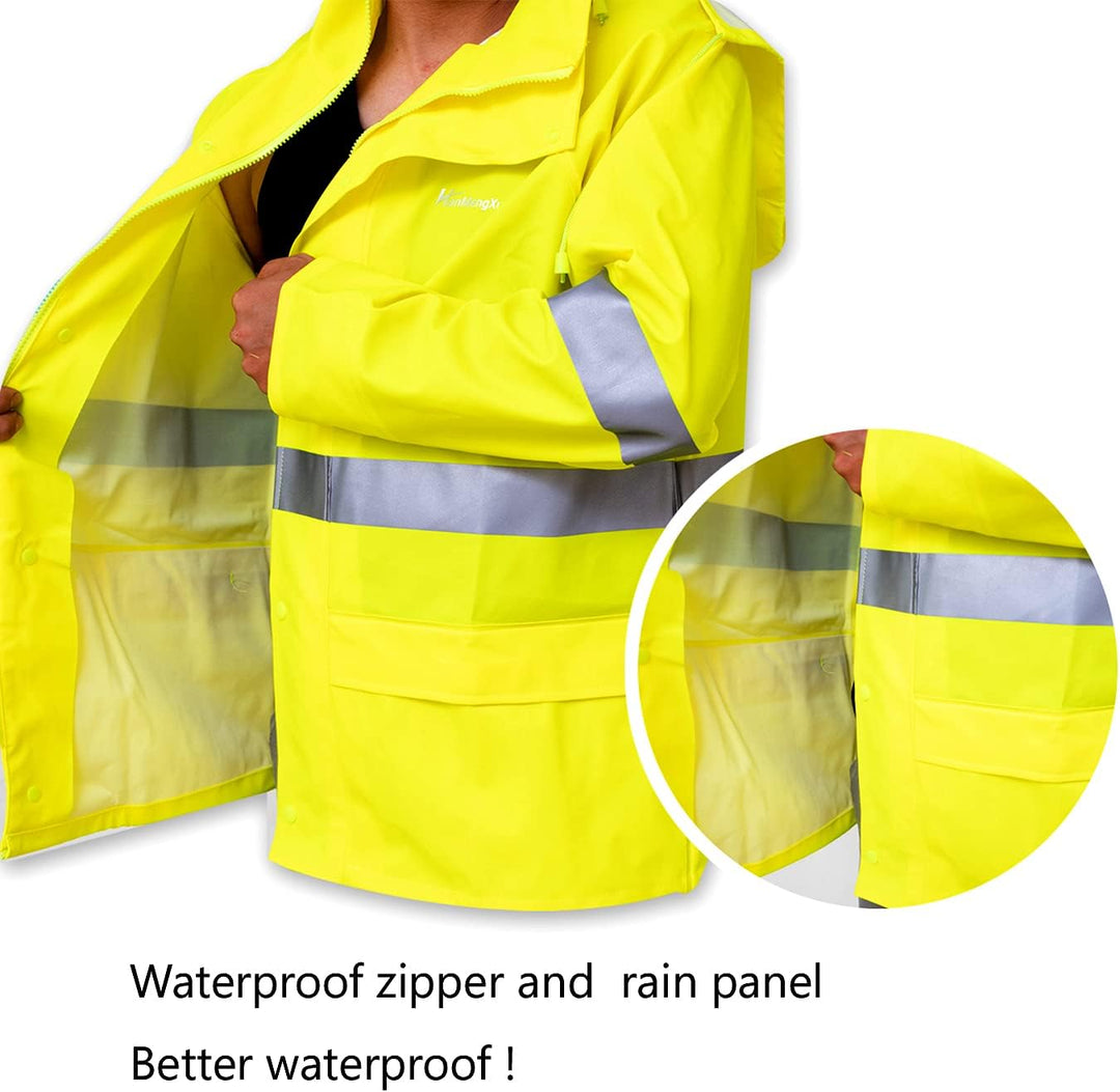 WCBDUT Regenanzug für Herren und Damen, schwer, wasserdicht, Regenmantel (Jacke + Hose) Sets winddic