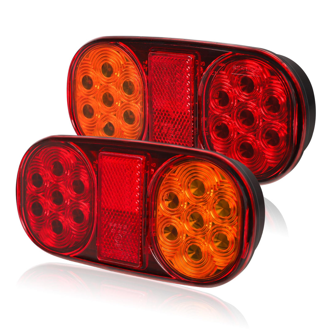 2 Stück LED Anhänger Rücklicht, 12V 24V Rückleuchten, IP67 Wasserdicht mit Brems, Rücklicht, Indikat