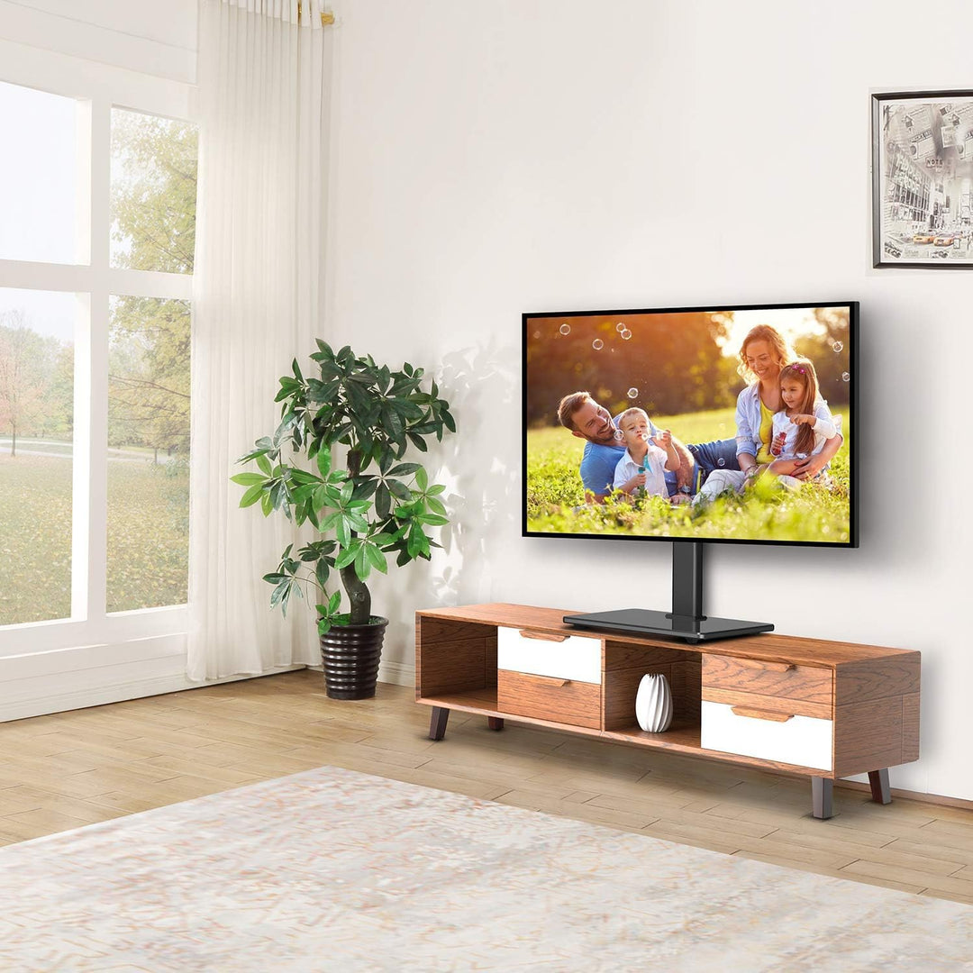 TV Ständer Schwenkbarer, Universal TV Standfuss für 32-60 Zoll LED LCD Flach & Curved Fernseher bis