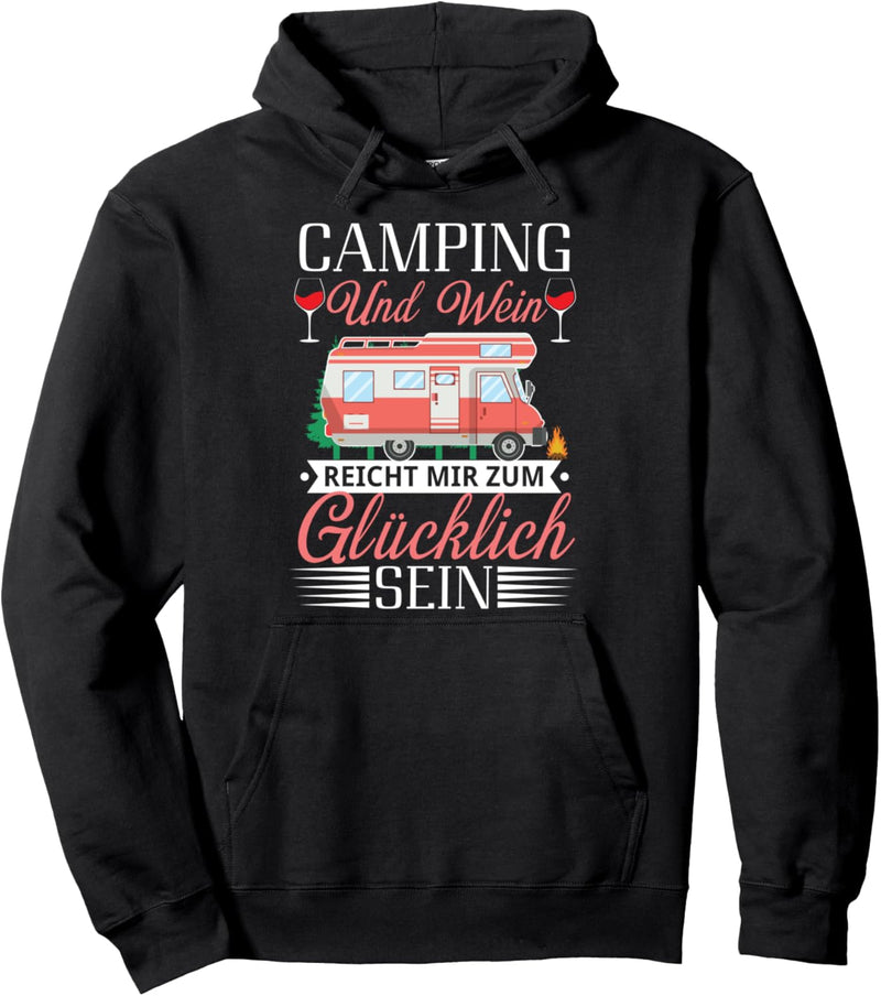 Lustiger Damen Camping und Wein Spruch Camper Reise Spruch Pullover Hoodie