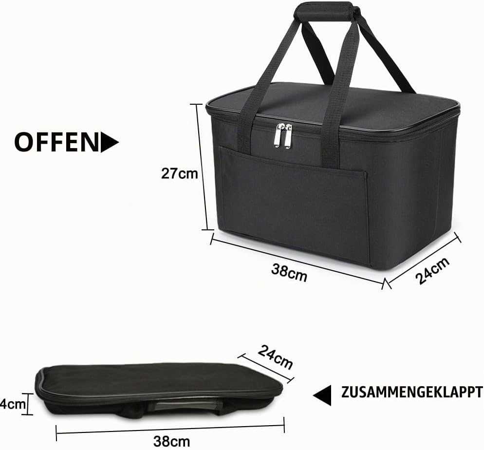 Pynhoklm 25L Kühltasche Einkaufskorb Faltbar Picknicktasche Gross Isoliert Lunchtasche Thermotasche