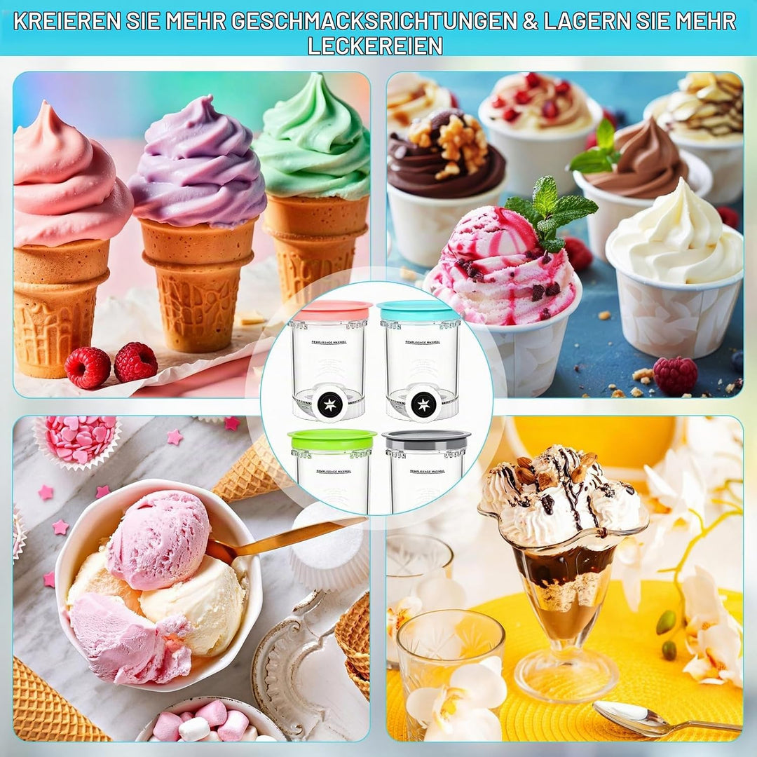 Behälte für Cream Ninja Eismaschine - 4 set 480ML Ninja Creami Behälter - Ninj-a creami Swirl Behält