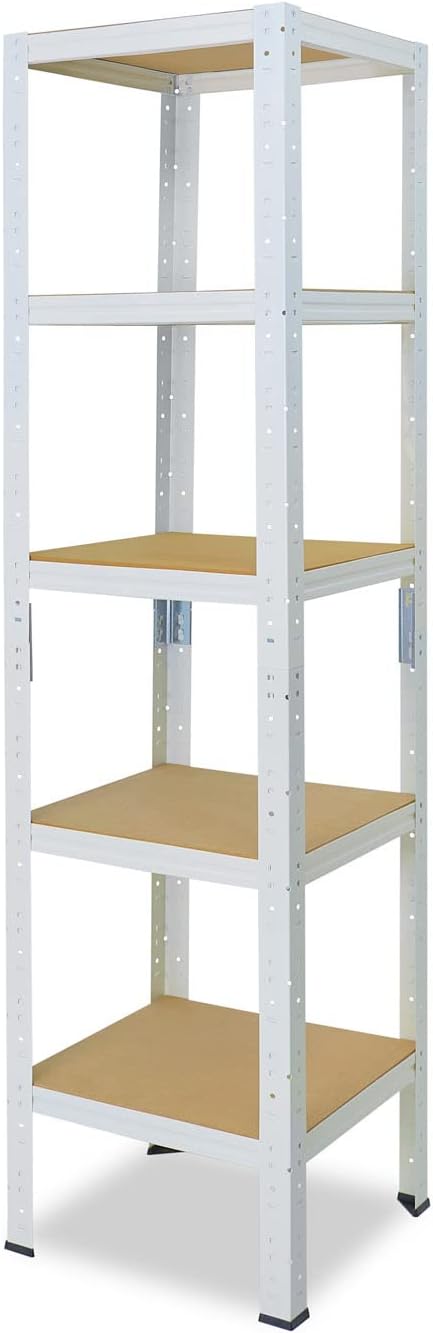 shelfplaza® 155x40x40cm Home Schwerlastregal weiss/Metallregal mit 5 Böden/Kellerregal Metall, Garag