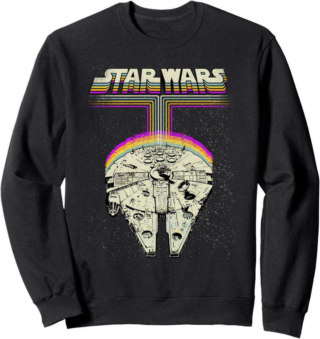Star Wars Millennium Falcon Neon Rainbow Stripes Sweatshirt