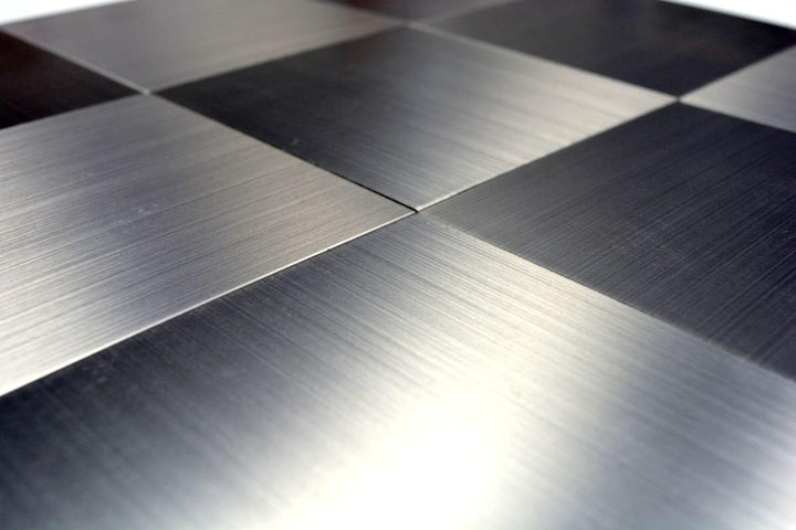 Mosaik Fliese selbstklebend Aluminium silber metall für WAND KÜCHE FLIESENSPIEGEL THEKENVERKLEIDUNG