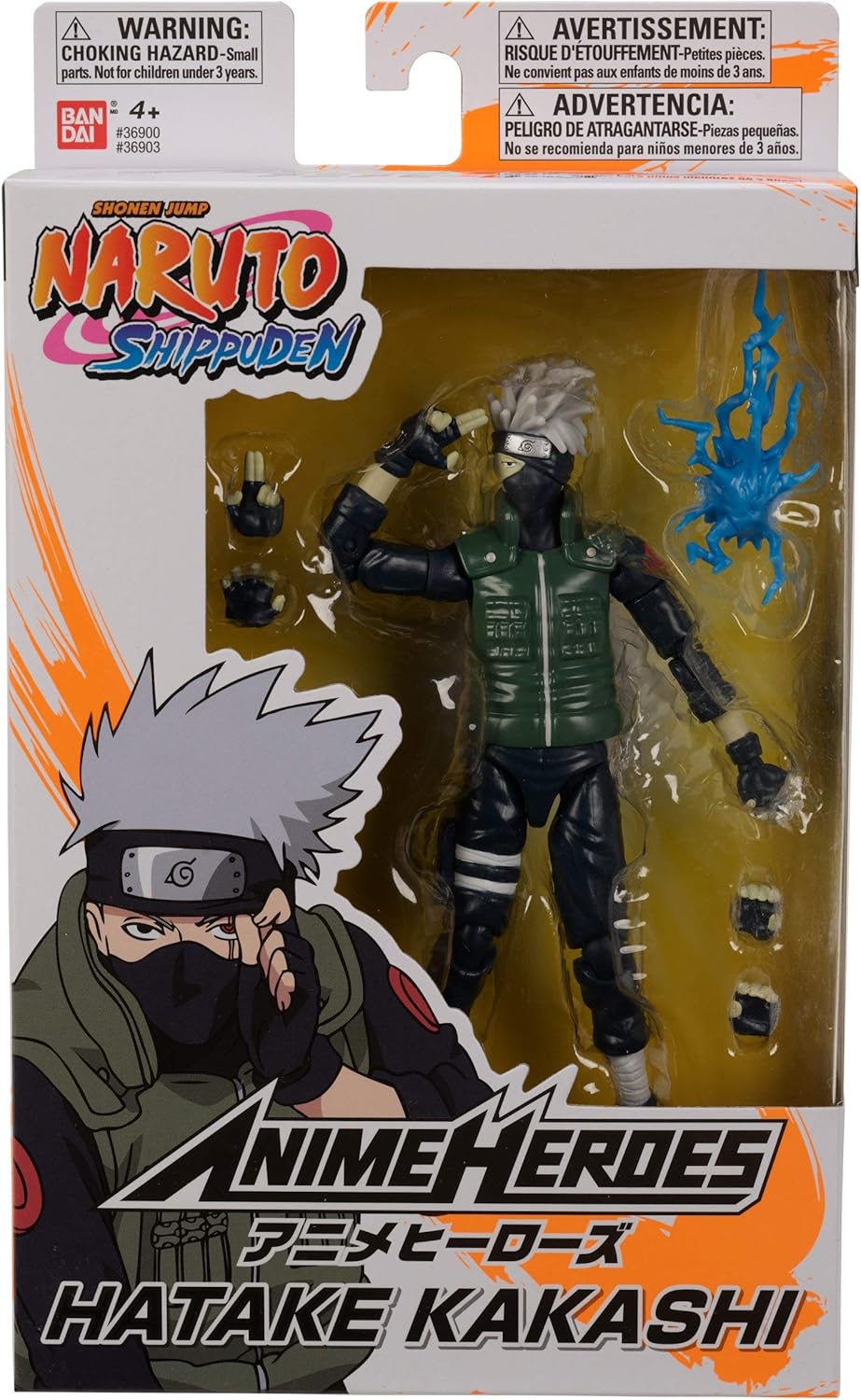 Bandai – Anime Heroes – Naruto Shippuden – Anime-Heldenfiguren 17 cm – Kakashi Hatake – Offizielle L