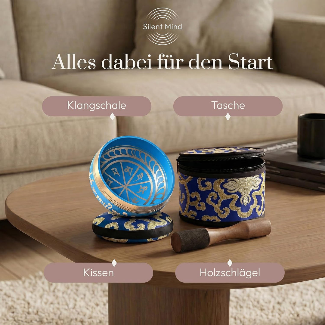 Klangschale – Handgefertigtes Klangschalen Set – Perfekt für Meditation und Klangtherapie – Ideal al