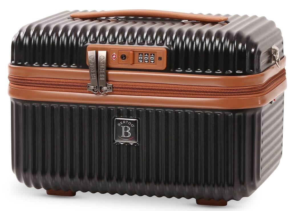 BERTOO Napoli Kosmetikkoffer aus schwarzem Hartschalen-Material, 17 l, mit TSA-Schloss, abnehmbarem