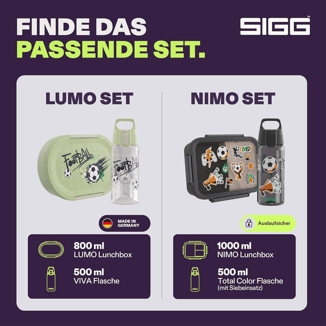 Sigg - Lumo Kinder Lunchbox Set 2 - Brotdose Kinder mit Fächern - Mikrowellen- &amp; Spülmaschinengeeign