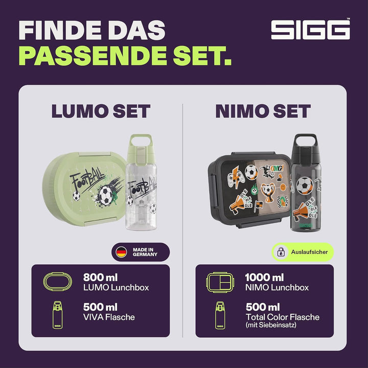 Sigg - Lumo Kinder Lunchbox Set 2 - Brotdose Kinder mit Fächern - Mikrowellen- &amp; Spülmaschinengeeign