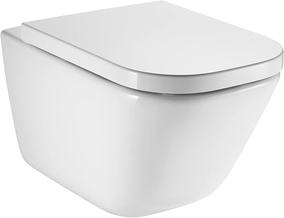 Roca A80147200B Sitz und Deckel Supralit, gedämpft, Kollektion The Gap Square, Weiss, 43 x 35 W