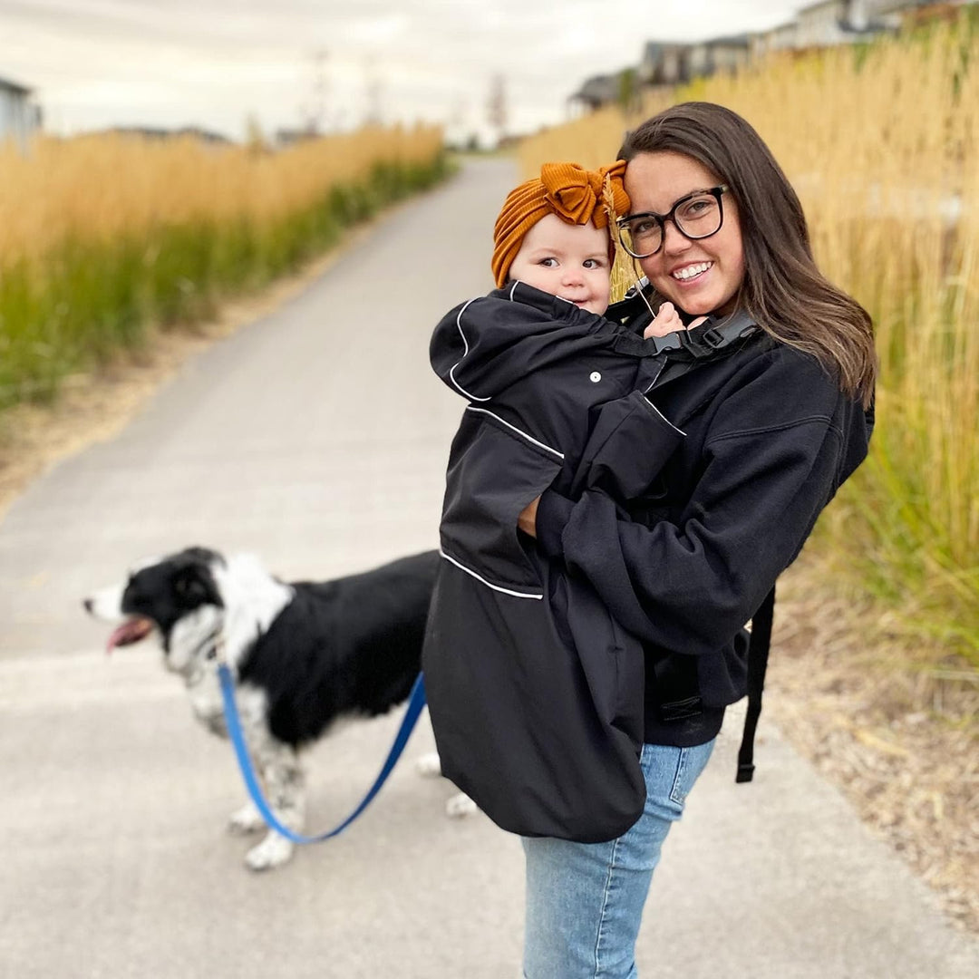 JAN & JUL Waterproof Baby Rain Cover with Hood and Pockets, Universal for Baby Carriers and Stroller