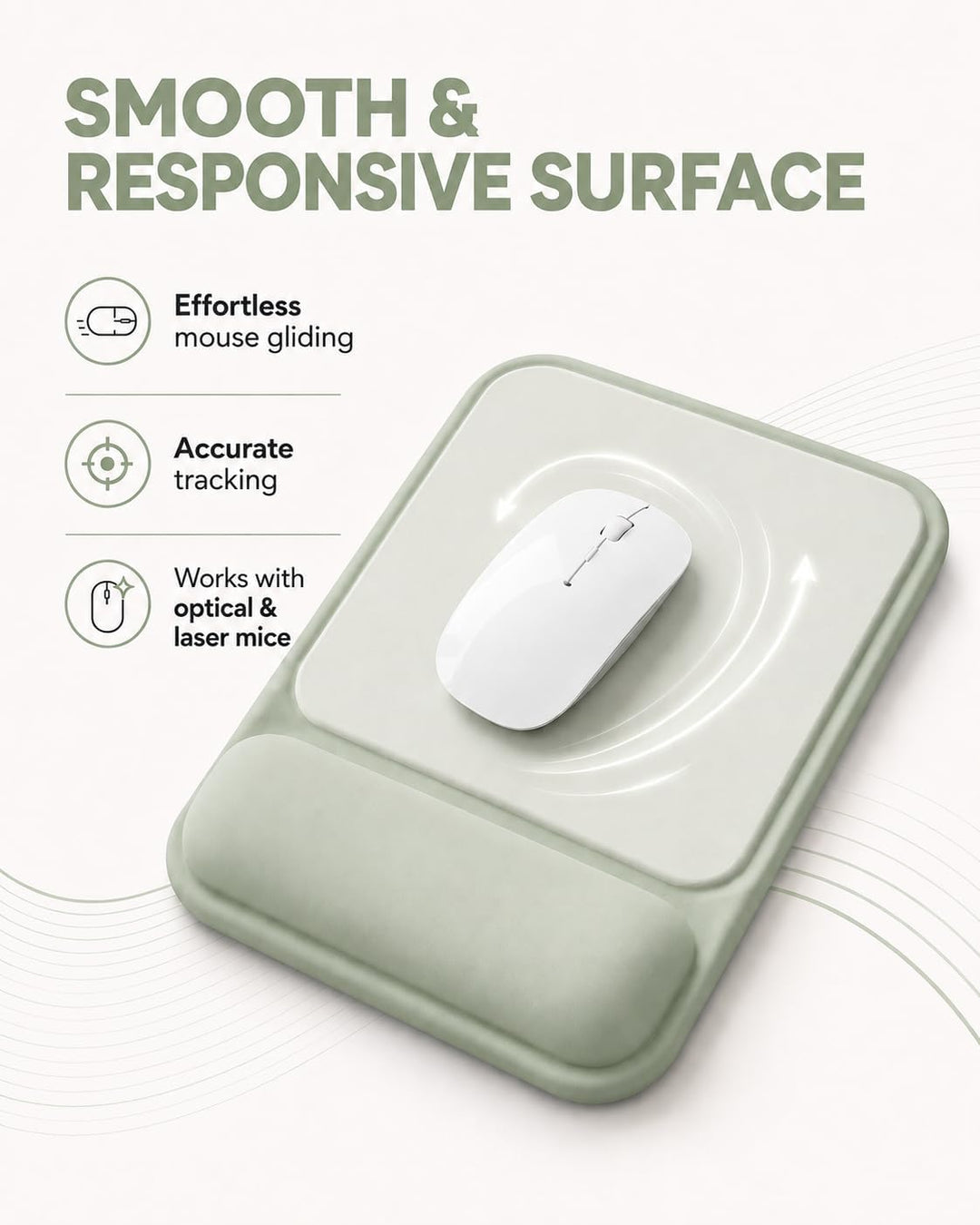 Mauspad mit gelkissen Handgelenkauflage,mousepad ergonomisch Vertieftes Anti-Druck Design, Rutschfes