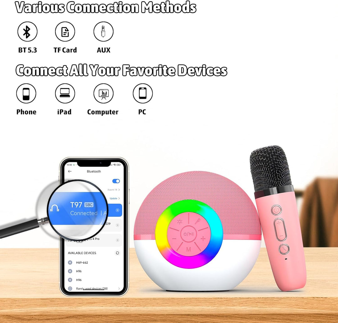 Karaoke Maschine Kinder Spielzeug Geschenke für 3-12 Jahre Mädchen Tragbares Bluetooth Karaoke Masch