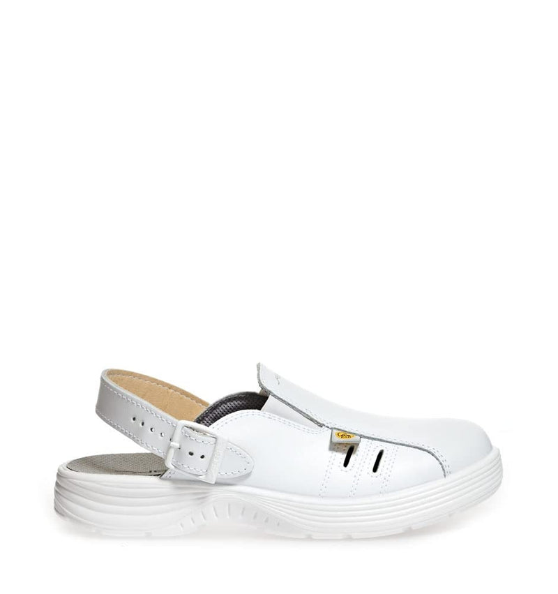 Abeba S-Schuh x-Light Clog Weiss, Glattleder,711041, CE, EN ISO 20345:2012, SB, Gr. 35-48 35/48 EU W