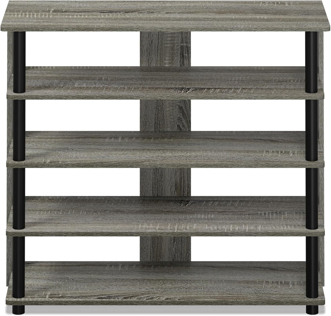 Furinno Schuhregal mit 5 Ablageflächen, holz, Französisches Eichengrau, 29.97 x 29.97 x 74.8 cm 5-Ti