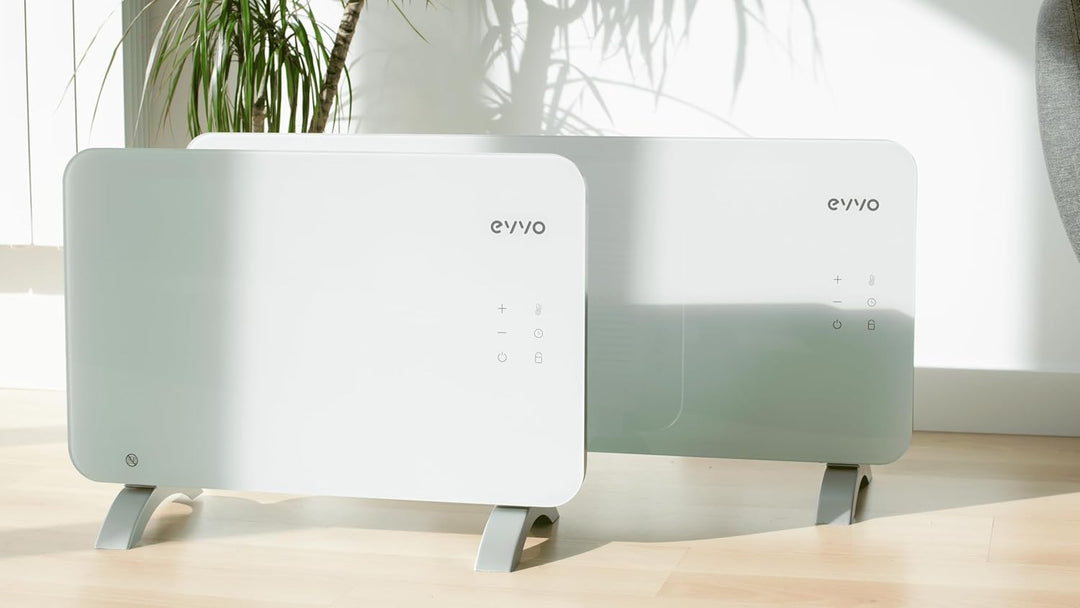 Elektrischer Heizkörper EVVO C, weisses Glas, 1000 W, WLAN, regulierbarer Thermostat, Google-Home, A