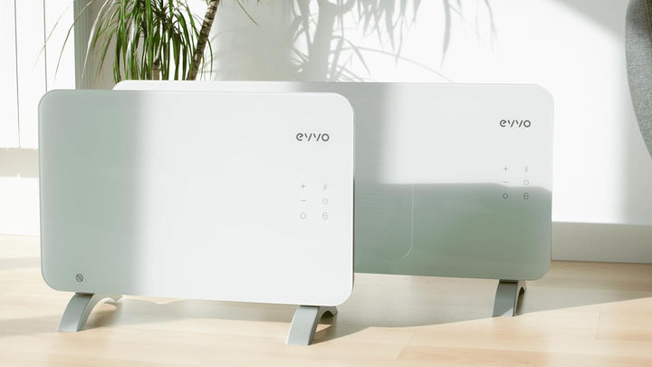 Elektrischer Heizkörper EVVO C, weisses Glas, 1000 W, WLAN, regulierbarer Thermostat, Google-Home, A