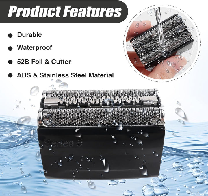 2 Stück Ersatz-Scherkopf Kompatibel mit Series 5, 52B Rasierköpfe Ersatzklingen Klingen Rasierkopf f