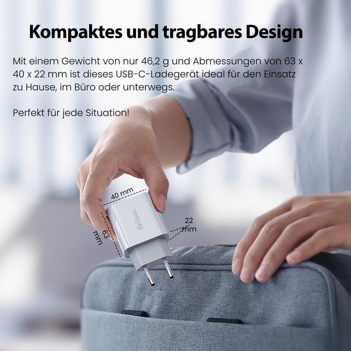 Faas 40W USB C Ladegerät mit 2 Anschlüssen - Schnellladegerät Duo Pack - Inklusive 2x USB-C auf USB-